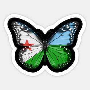 Djiboutian Flag  Butterfly - Gift for Djiboutian From Djibouti Sticker